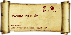 Daruka Miklós névjegykártya